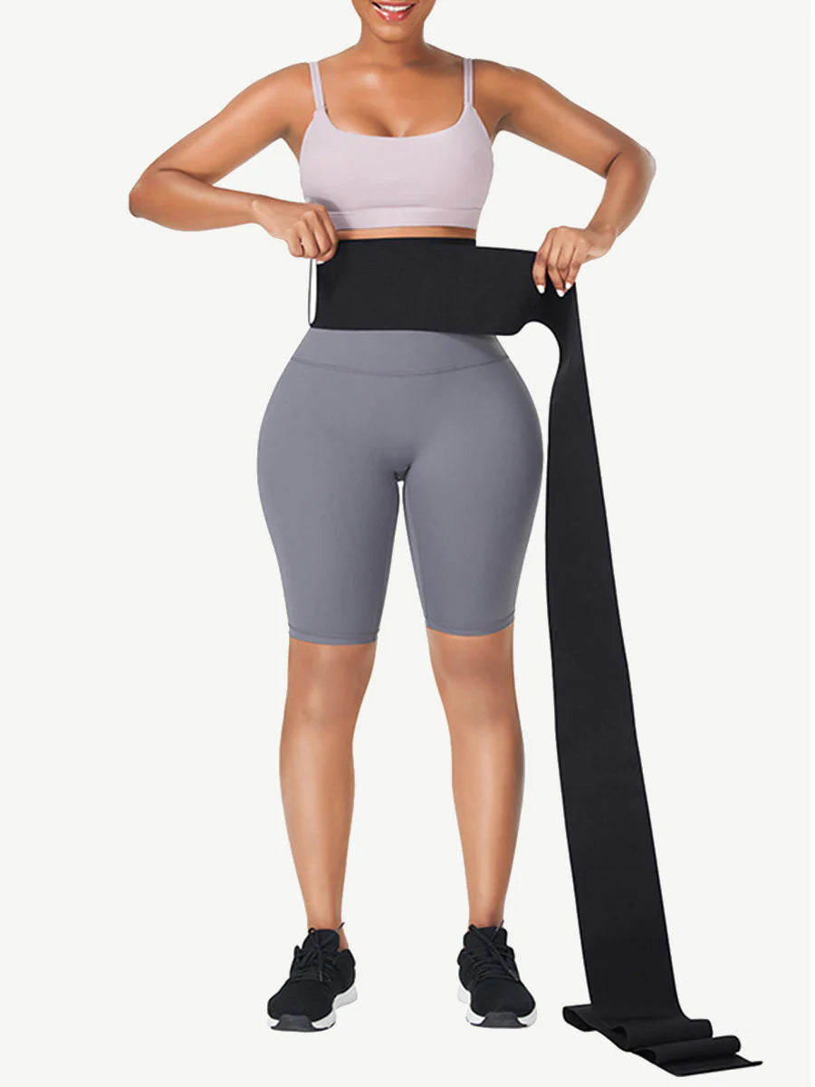 Black Latex Waist Wrap Compression Band